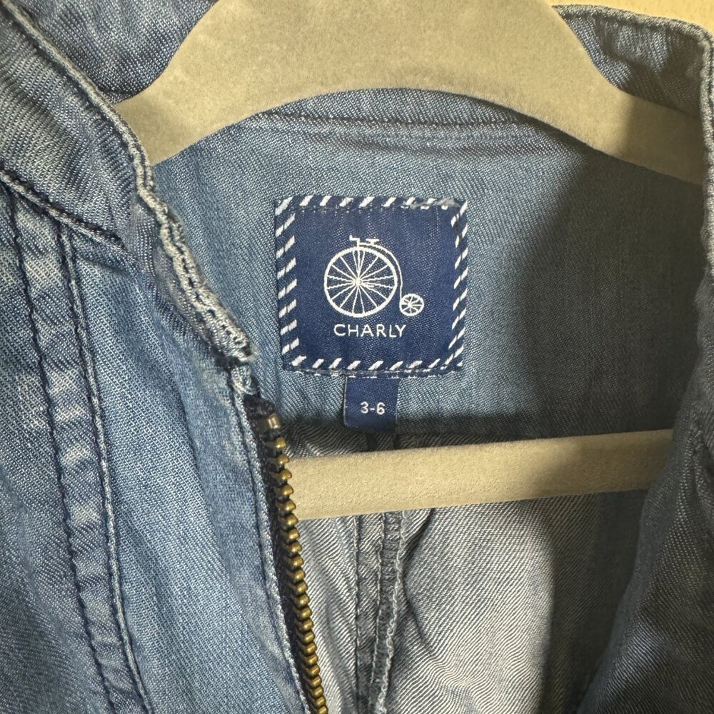 Charly Denim Romper children girls dress baby toddler 3-6 months - Picture 6 of 8